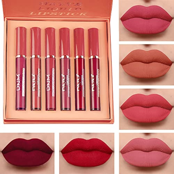 evpct 6Pcs Matte Liquid Lipstick Set Lip Stain Makeup Kit