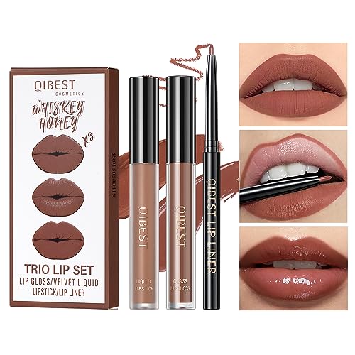 RG ROUGE LX 3-in-1 Lip Gloss Set: Matte Lipstick, Moisturizing