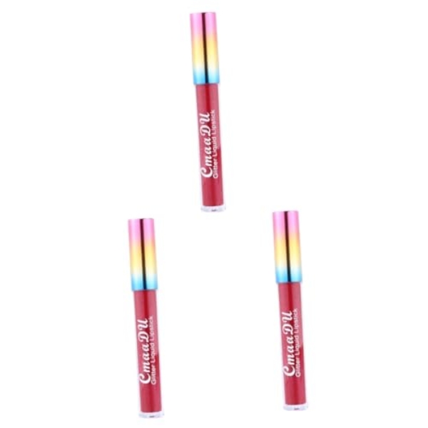 FRCOLOR 3 Pcs Shiny Lipstick for Women Metal Lipstick Color