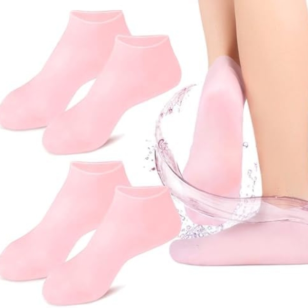 2PCS Silicone Moisturizing Socks, Silicone Pedicure Socks, Silicone Socks for