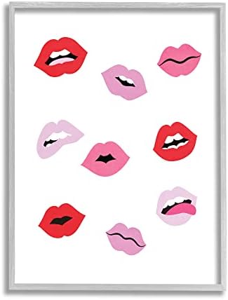 Stupell Industries Expressive Seductive Lips Red Lipstick Shades, Design by