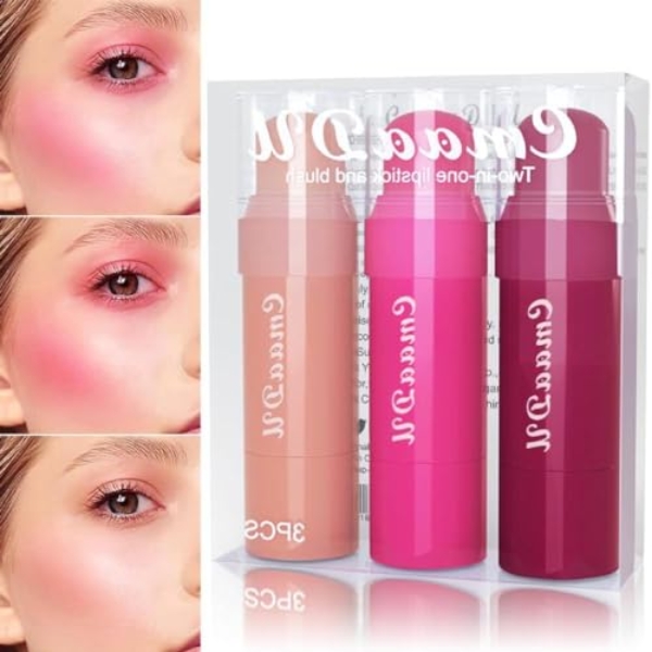 yungluner Lipstick Stick 3-in-1 Eyes Cheek And Lip-Tint Buildable Waterproof