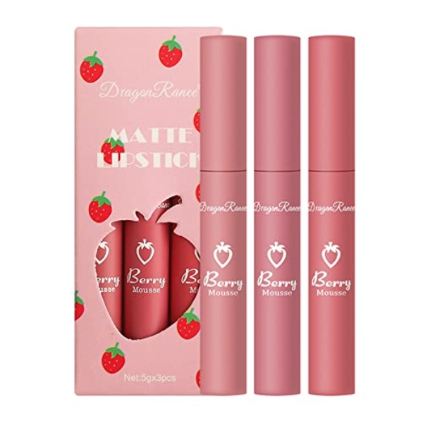 Strawberry set lip gloss non-stick cup does not fade easily,
