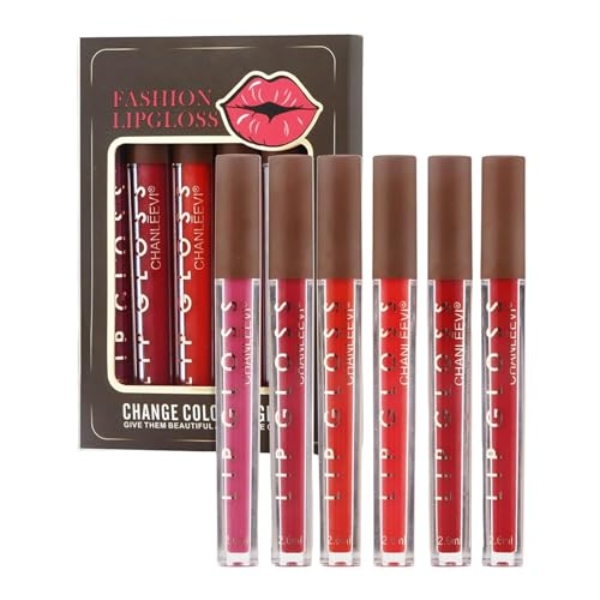 Velvet Liquid Lipstick Set, 6 Colors Matte Velvet Lipstick, Durable