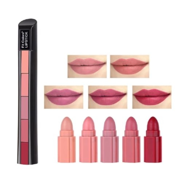 Fit Colors Matte Lipstick Combo Set 5-Section Velvet Matte Lip
