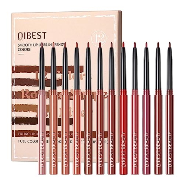 Kaxenig 12Pcs Lip Liner Makeup Set, Waterproof Matte Lipstick Set