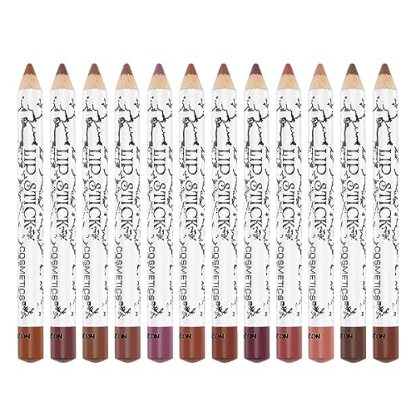 Boobeen 12 PCS Lip Liner Pencil Set, Long-Lasting Matte LipLiner,