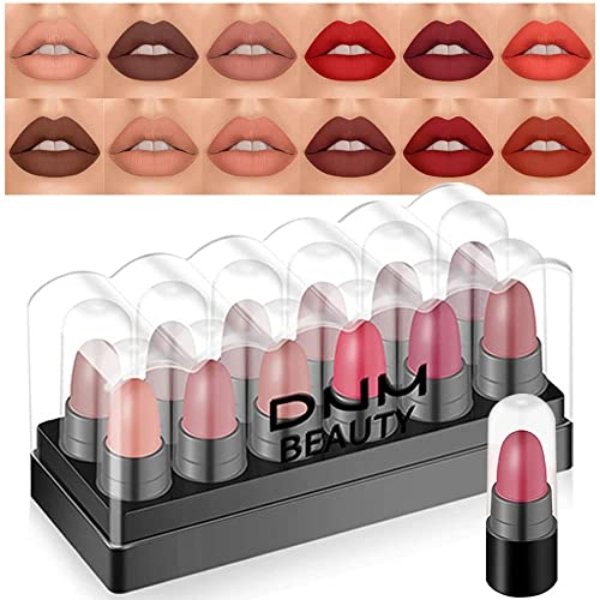 12Pcs Capsule Pills Lipstick Mini Lip Stick Packs Matte Lipstick