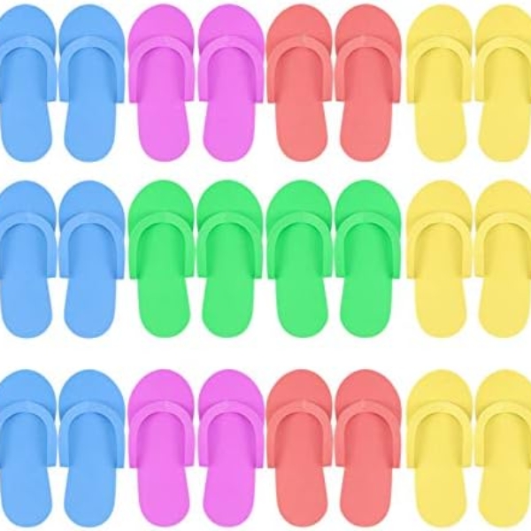 Hysagtek 12 Pairs Disposable Slippers Shower Sand Pedicure Beach Light